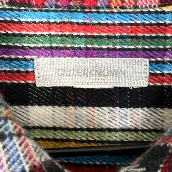 Outerknown Blanket Shirt Sierra Flannel Oversized Plaid Light Shacket Top Pride - Picture 3 of 10